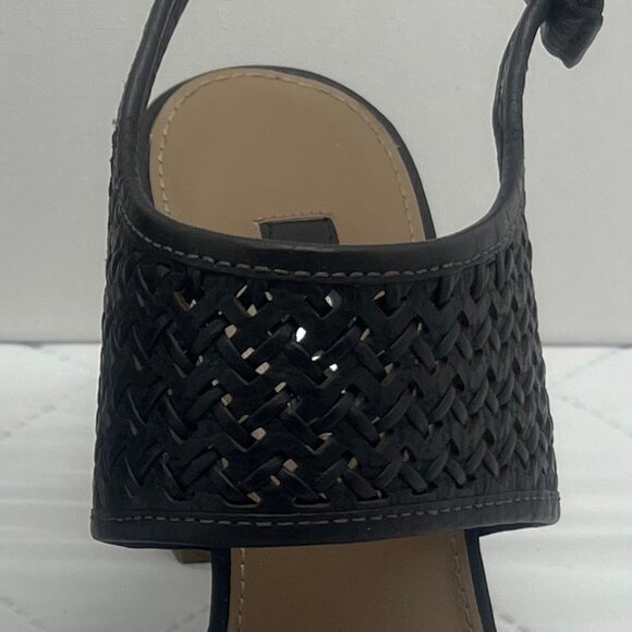 ECCO Dressy Leather Slingback Sandles with Wooden Heels - Authentic - Picture 4 of 12